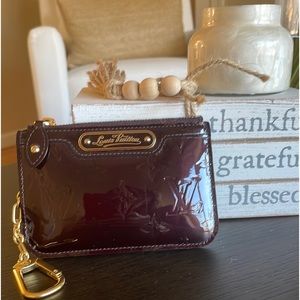 AUTHENTIC Gently Worn Louis Vuitton Vernis Key Pouchcredit Card Amarante